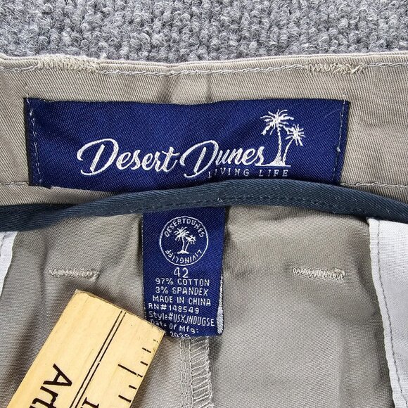 Desert Dunes Shorts Mens 40 Dusty Gray Chino‎ Golf Stretch Twill Preppy Casual - Picture 6 of 10